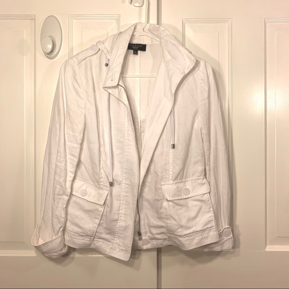 Talbots Linen Lightweight Jacket with Hood